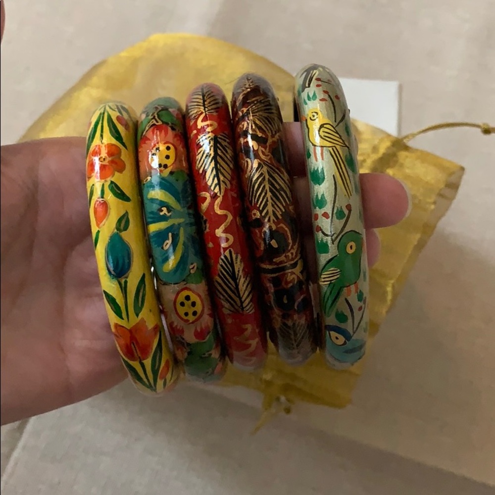Hand Painted Kashmiri Indian Floral  Bangles